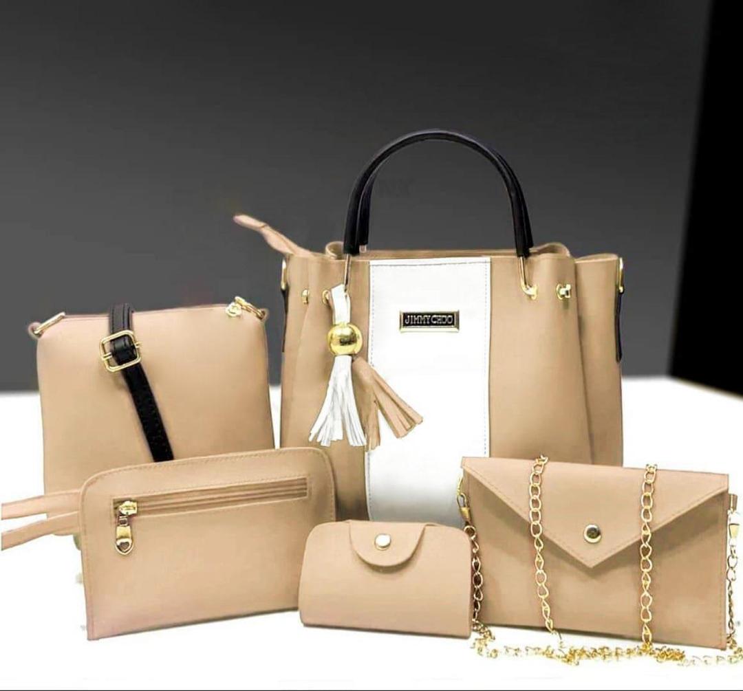 Girl's PU Leather Plain Hand bag Set
