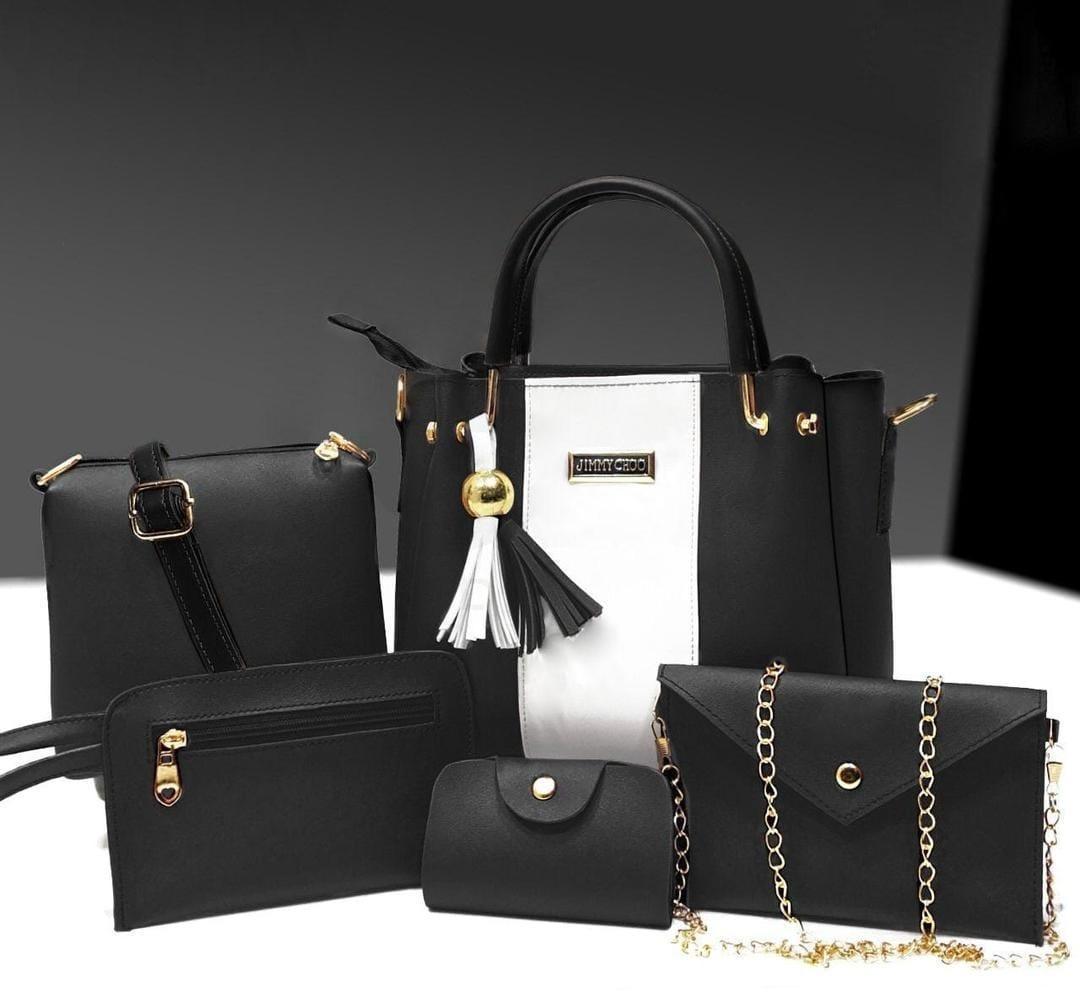 Girl's PU Leather Plain Hand bag Set