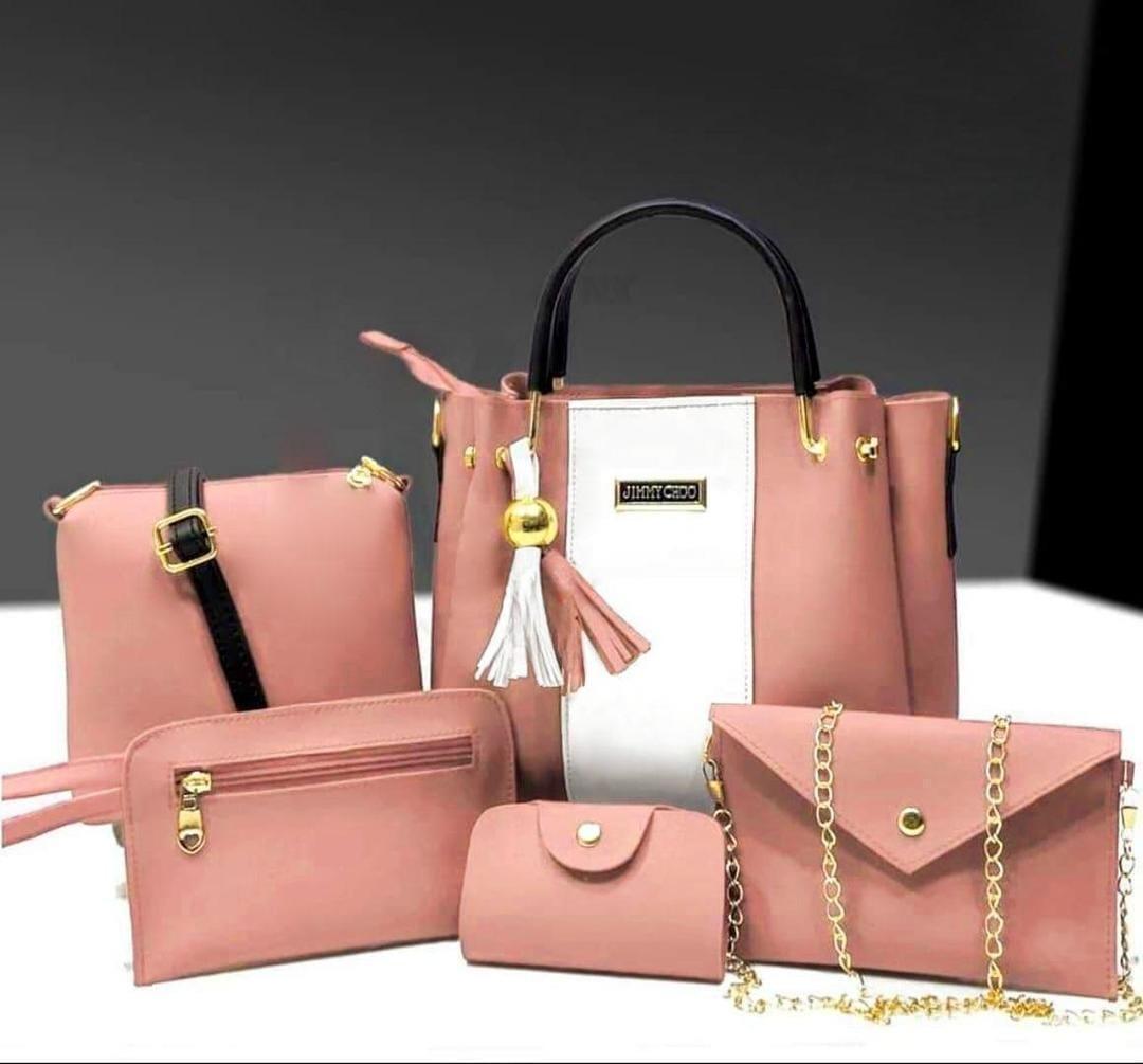 Girl's PU Leather Plain Hand bag Set