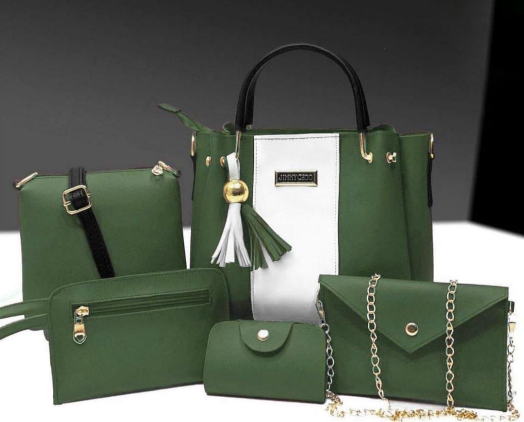 Girl's PU Leather Plain Hand bag Set