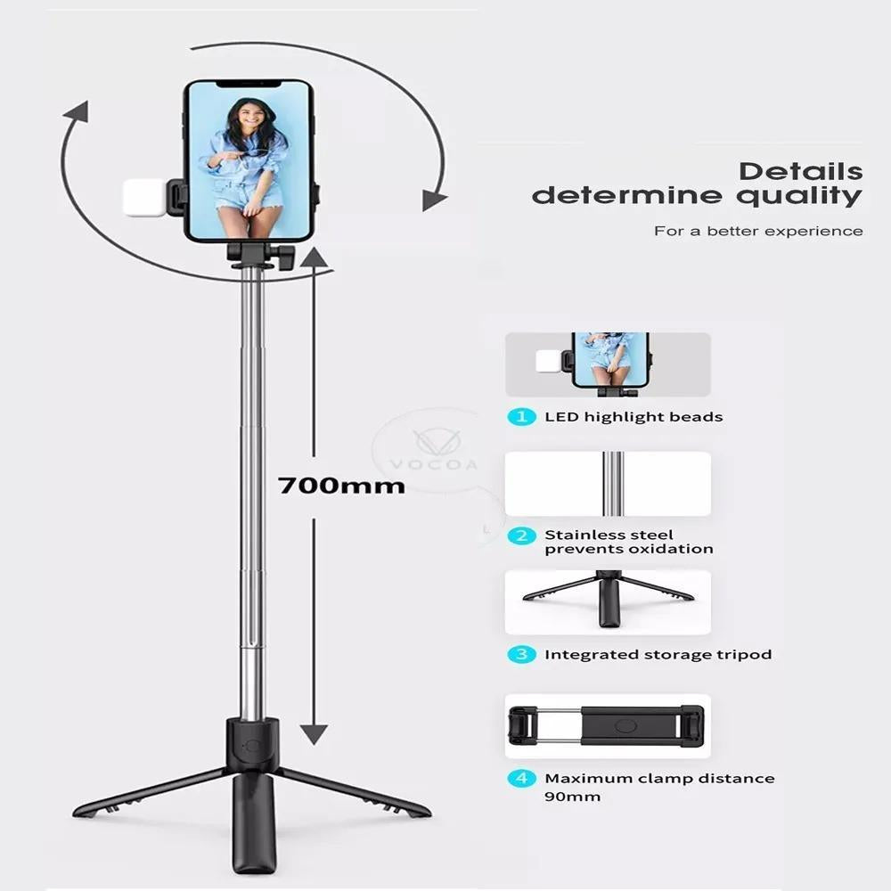 SELFIE STICK WITH LED MINI TRIPORD STAND