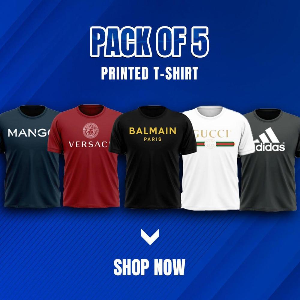 5pcs Jersey Printed t-Shirt