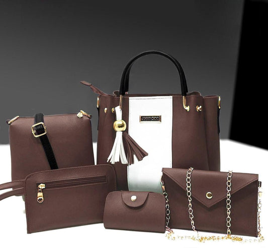 Girl's PU Leather Plain Hand bag Set